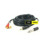 5m RCA to 3.5mm Jack Cable with 6.5mm Jack Adapter