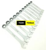 11PCS Chrome Vanadium Ratchet Combination Spanner Wrench Set