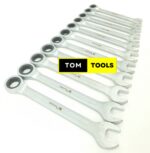 11PCS Chrome Vanadium Ratchet Combination Spanner Wrench Set