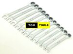 11PCS Chrome Vanadium Ratchet Combination Spanner Wrench Set