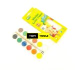 12 Colors Watercolor Paint Set with 2 Brushes