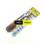 12PCS Socket Wrench Box Spanner Set with Ratchet Handle 5 inch Extension