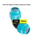 16mm 90° Degrees PP Elbow Compression Fitting