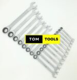 18PCS Extra Large Chrome Vanadium Ratchet Combination Spanner Wrench Set