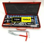 24PCS half-inch DR Socket Wrench Set with Extra L Handle and 16mm Plug Spanner