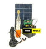 24V 50m Solar Submersible Pump Kit with Solar Panel, Charge Controller, Battery