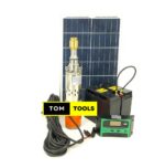 24V 50m Solar Submersible Pump Kit with Solar Panel, Charge Controller, Battery
