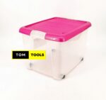 35L Storage Box on Wheels, Snap Locks, 450x350x280mm