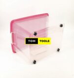 35L Storage Box on Wheels, Snap Locks, 450x350x280mm