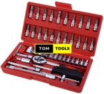 46pcs 1/4-Inch Socket Ratchet Wrench Combo Tools Kit Set