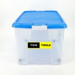 60L Storage Box on Wheels, Snap Locks, 540x410x330mm