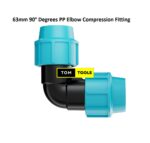18PCS 63mm 90° Degrees PP Elbow Compression Fitting