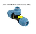 75mm 8PCS Female PE Plastic Tee Compression Fitting