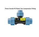 75mm 8PCS Female PE Plastic Tee Compression Fitting