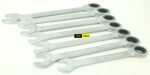 7PCS XXL Chrome Vanadium Ratchet Combination Spanner Wrench Set