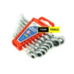 8PCS Ratchet Combination Spanner Set with Swivel Flex Head