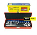 MLG 12PCS Socket Wrench Box Spanner Set with Ratchet Handle and Extension