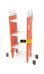 Extra Heavy Duty 4m 12.5 ft Aluminium Folding Ladder, Red