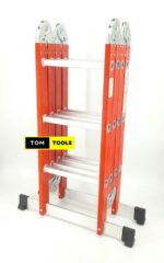 Extra Heavy Duty 4m 12.5 ft Aluminium Folding Ladder, Red
