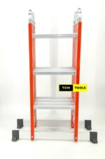 Extra Heavy Duty 4m 12.5 ft Aluminium Folding Ladder, Red