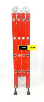 Extra Heavy Duty 5m 16ft Aluminium Folding Ladder, Red