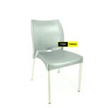 GRAY Bruno Strong Armless Comfortable Plastic Chair with Metal Tubing Legs