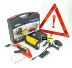 Jump Starter Pack with Inflator, Laptop Charger Connectors, and Hazard Triangles