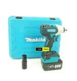 Makita 88V ½ inch Drive Cordless Impact Wrench, 4000mAh Li-Ion Battery, Brushless Motor, 280 Nm Max Torque with bits