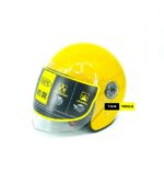 Open Face Motorcycle Helmet Retro Vintage Style, Yellow