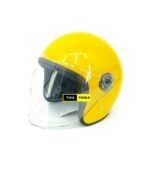 Open Face Motorcycle Helmet Retro Vintage Style, Yellow