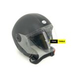 Premium Open Face Motorcycle Helmet Retro Vintage Style, Matt Black