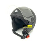 Premium Open Face Motorcycle Helmet Retro Vintage Style, Matt Black