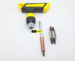 Ratchet Screwdriver Telescopic Adjustable Magnetic Screwdriver with 8 Bits