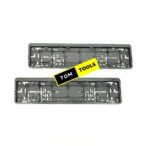 2PCS Long Number Plate Holder with Hydrographic Carbon Fibre Design