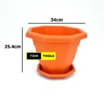 3PCS 8LTRS Round Planter Pot With Collecter Tray