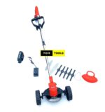 Lightweight Adjustable Rechargeable Cordless Brushcutter Mower with Wheels