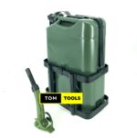 20L Metal Fuel Jerry Can with Spout Nozzle and Rack