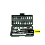 Black 46pcs ¼ INCH Ratchet Tool Kit