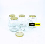 5PCS 1500ml Glass Jars Mason Jars with Pop Lids 160mm x 125mm