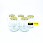 5PCS 1500ml Glass Jars Mason Jars with Pop Lids 160mm x 125mm