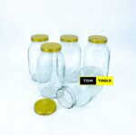 5PCS 2000ml Glass Jars Mason Jars with Screw Caps 204 x 128mm