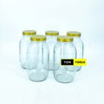 5PCS 2000ml Glass Jars Mason Jars with Screw Caps 204 x 128mm
