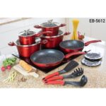 Edenburg 15pc Cookware Set EB-5612 Red