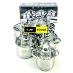 EDENBERG 12pc Stainless steel Cookware Set Heavy