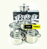 EDENBERG 12pc Stainless steel Cookware Set Heavy