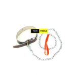 Genuine Leather Collar and 1.2m Chain Leash for Medium Size Dogs