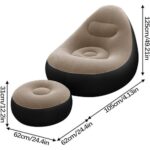 Inflatable Seat With A Leg Stool And Free Manual Pump