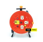 2.5mm x 50m Extension Cable Reel with Switch and 3 Sockets