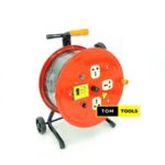 2.5mm x 50m Extension Cable Reel with Switch and 3 Sockets