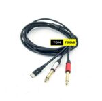 USB TYPE C to Dual 6.35mm ¼ inch TS Mono Stereo Y-Cable